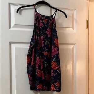 Papermoon Navy and Pink Floral Halter Top